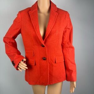 J Crew Womens 4-6 (No tag) Blazer 100% Wool Herringbone Academia Preppy